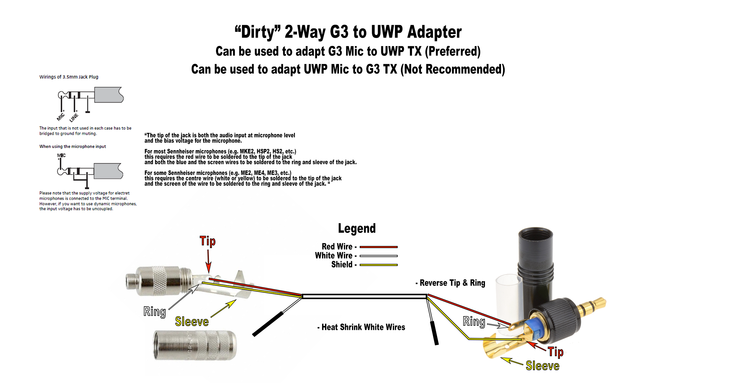 Adapting Sennheiser G3 wired mics for use with Sony UWPs ... xlr microphone wiring diagram 